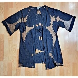 Adiva mesh lace kimono jacket